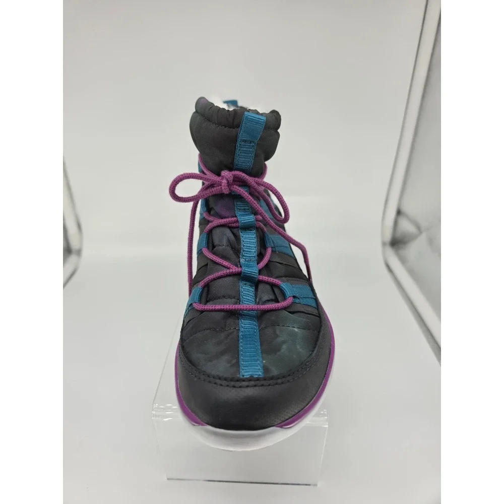 Merrell Pechora Pull On Boots Womens Grey Purple Teal Faux Fur Lined Size 8